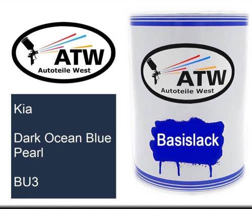 Kia, Dark Ocean Blue Pearl, BU3: 500ml Lackdose, von ATW Autoteile West.